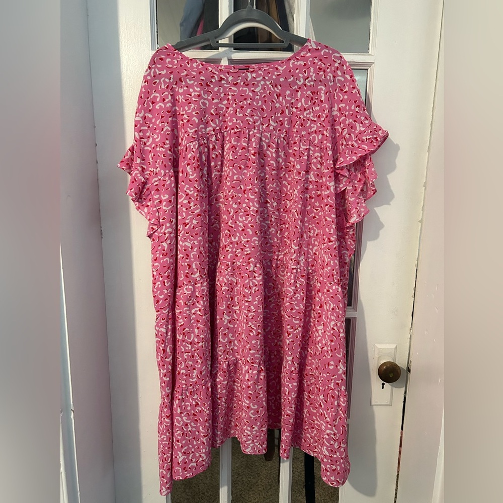 Dress - Pink/Red/ and White